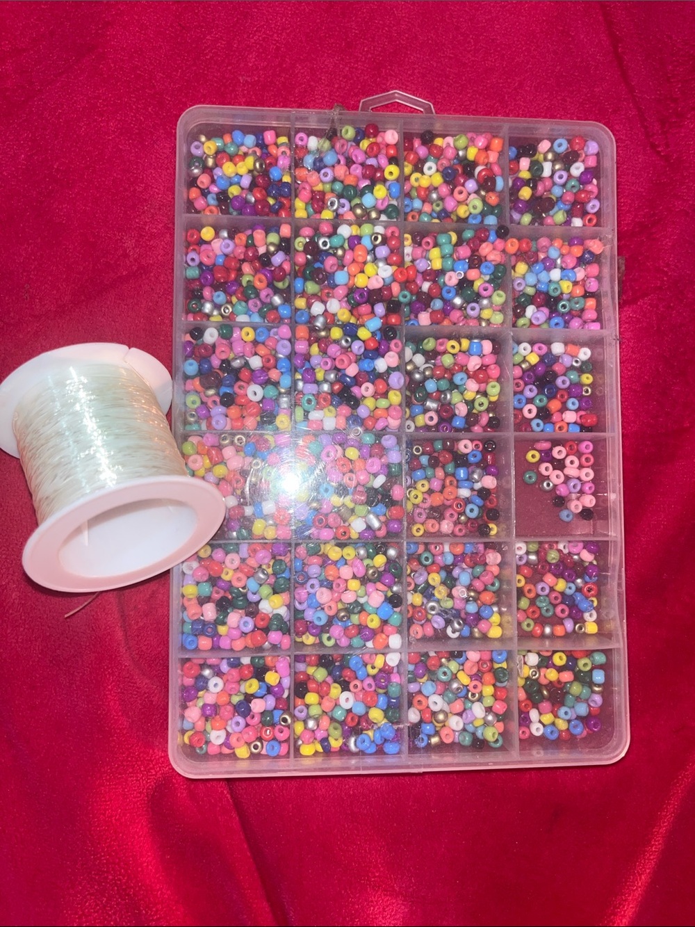 Multicolor Seed Beads Kit with Clear Stretch Cord